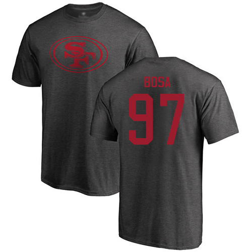 Men San Francisco 49ers Ash Nick Bosa One Color #97 NFL T Shirt->nfl t-shirts->Sports Accessory